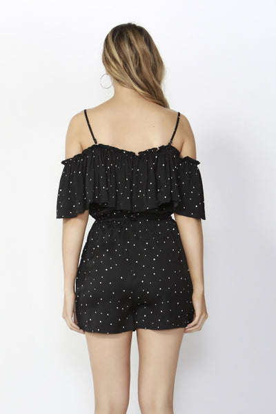 Sass Steal the Show Playsuit in Black Print - Hey Sara