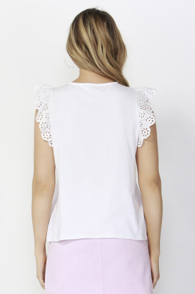 Sass Sweet Escape Lace Top in White - Hey Sara