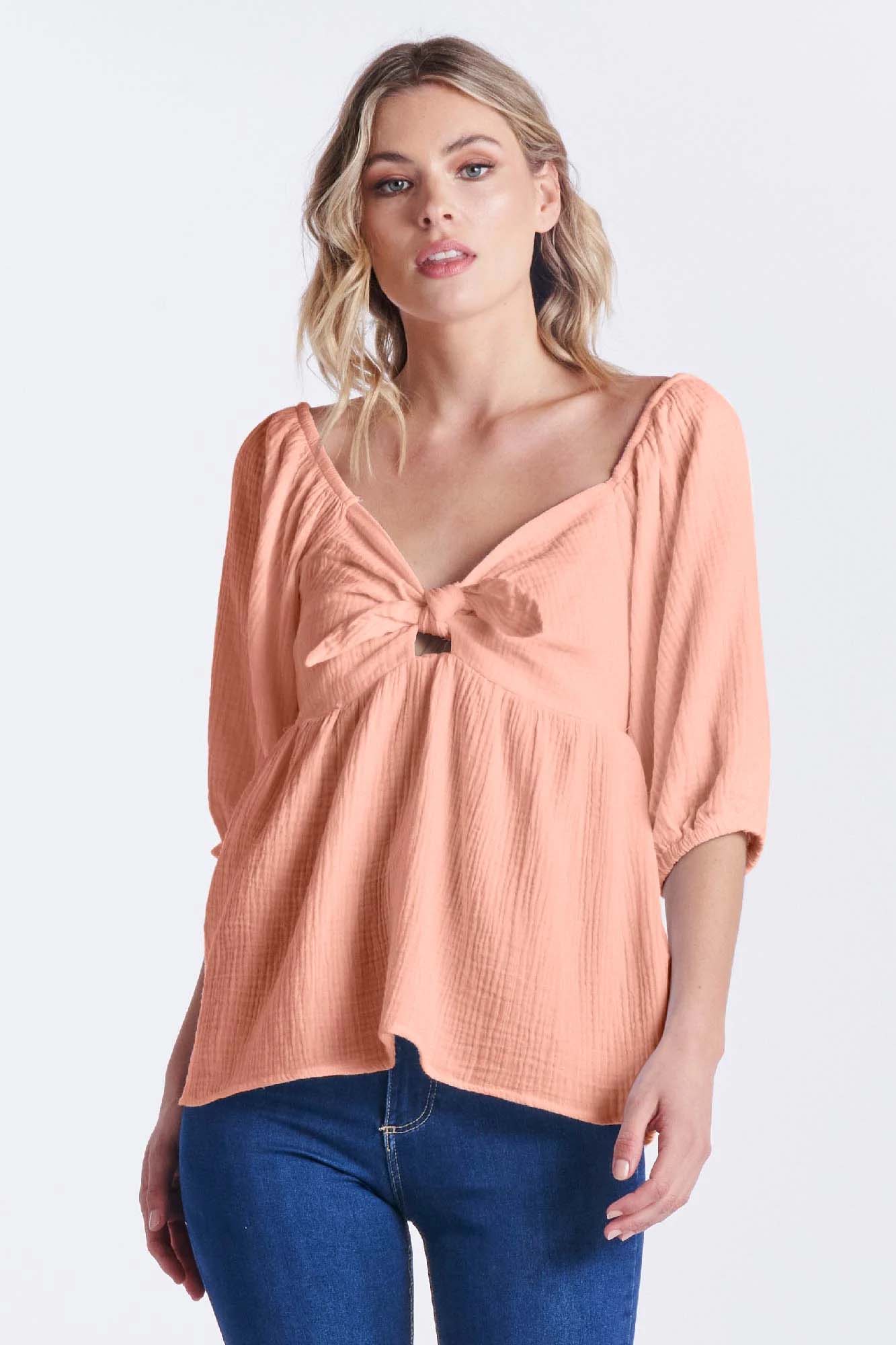 Sass Tilly Reversible Top in Peach - Hey Sara