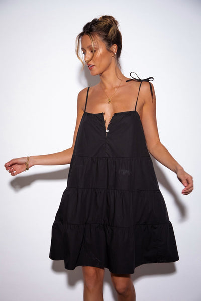 SNDYS St Tropez Mini Dress in Black - Hey Sara