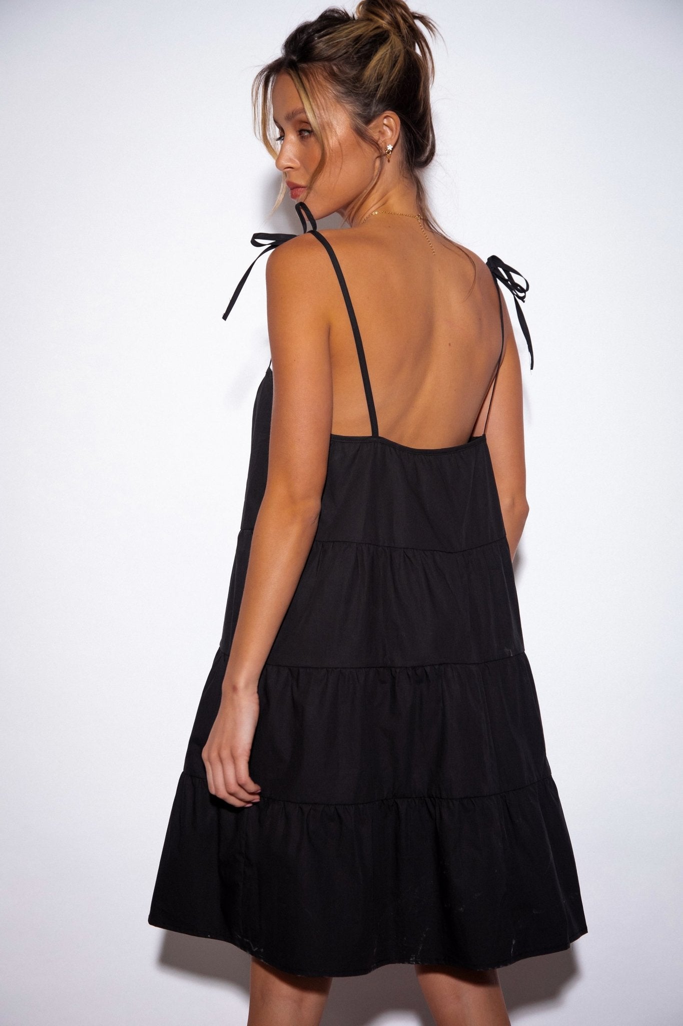 SNDYS St Tropez Mini Dress in Black - Hey Sara